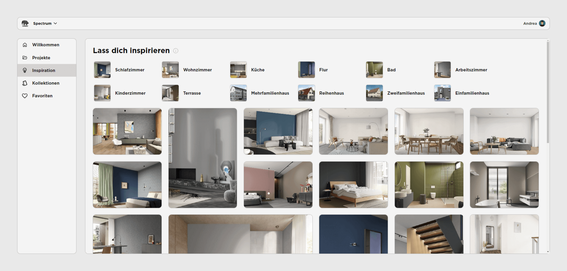 Screen Beispiel: Umfangreiche Bildbibliothek